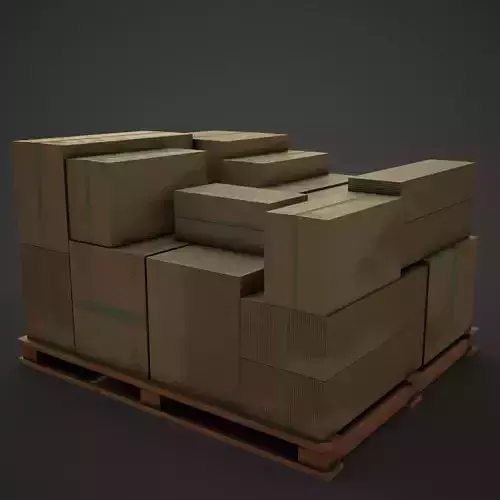 cardboard boxes Low-poly 3D model