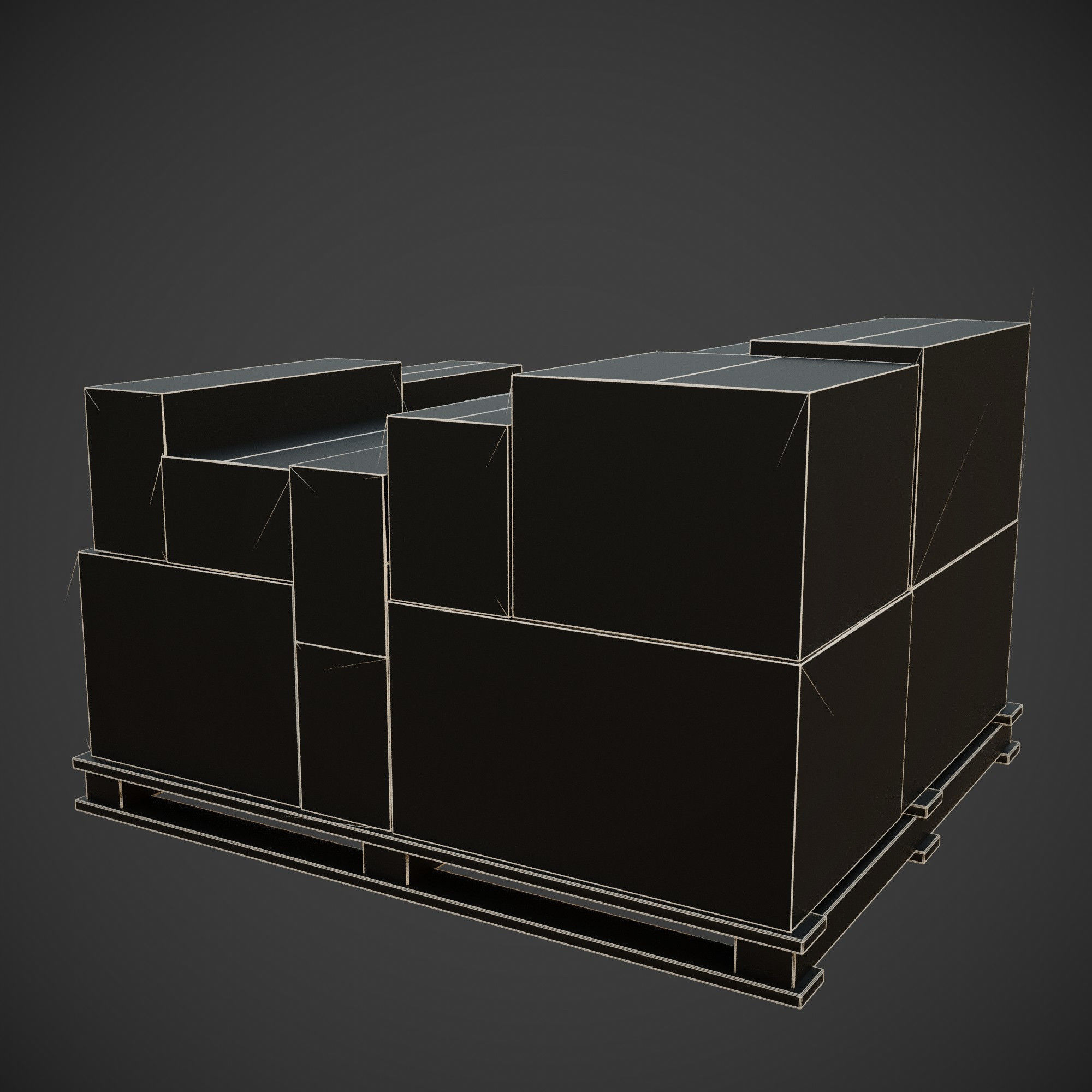 cardboard boxes Low-poly 3D model_3