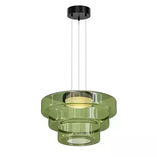 STRATA glass pendant light hanging from ceiling