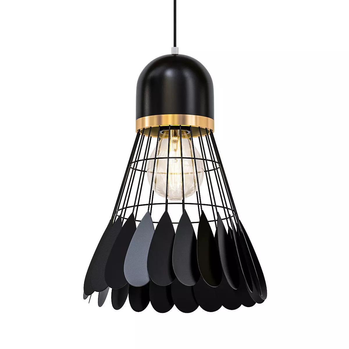 MINTON gold pendant light 3D model_0
