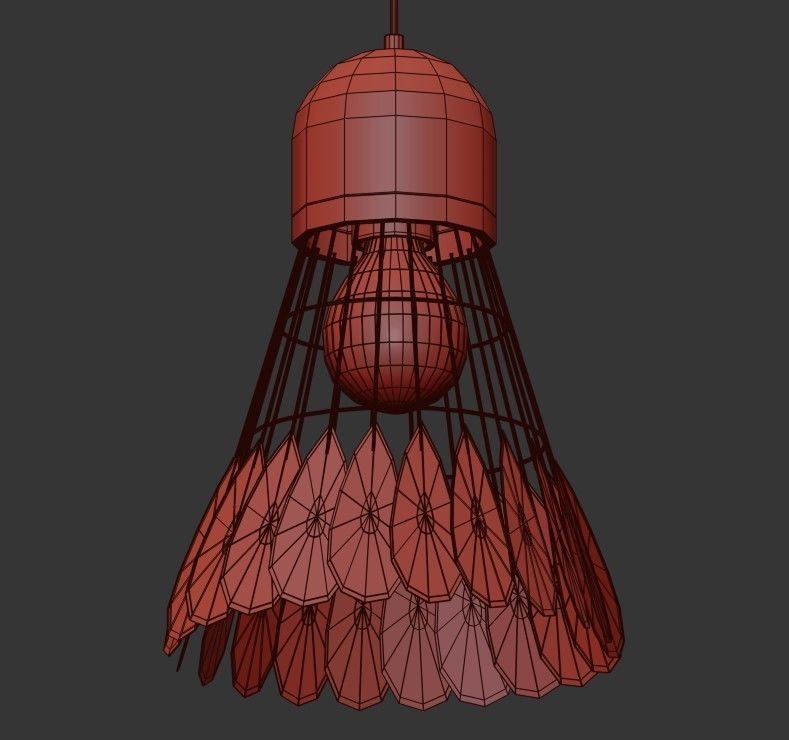 MINTON gold pendant light 3D model_1