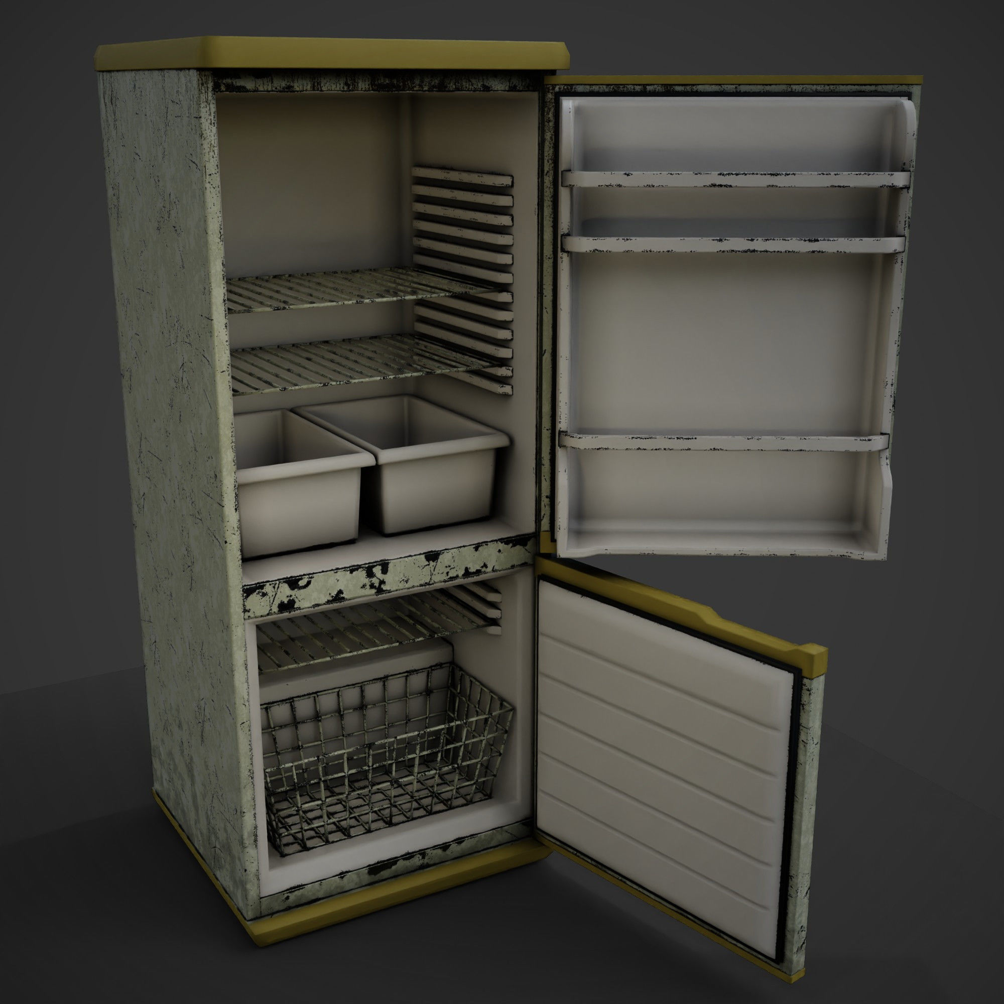 fridge refrigerator Low-poly 3D model_2
