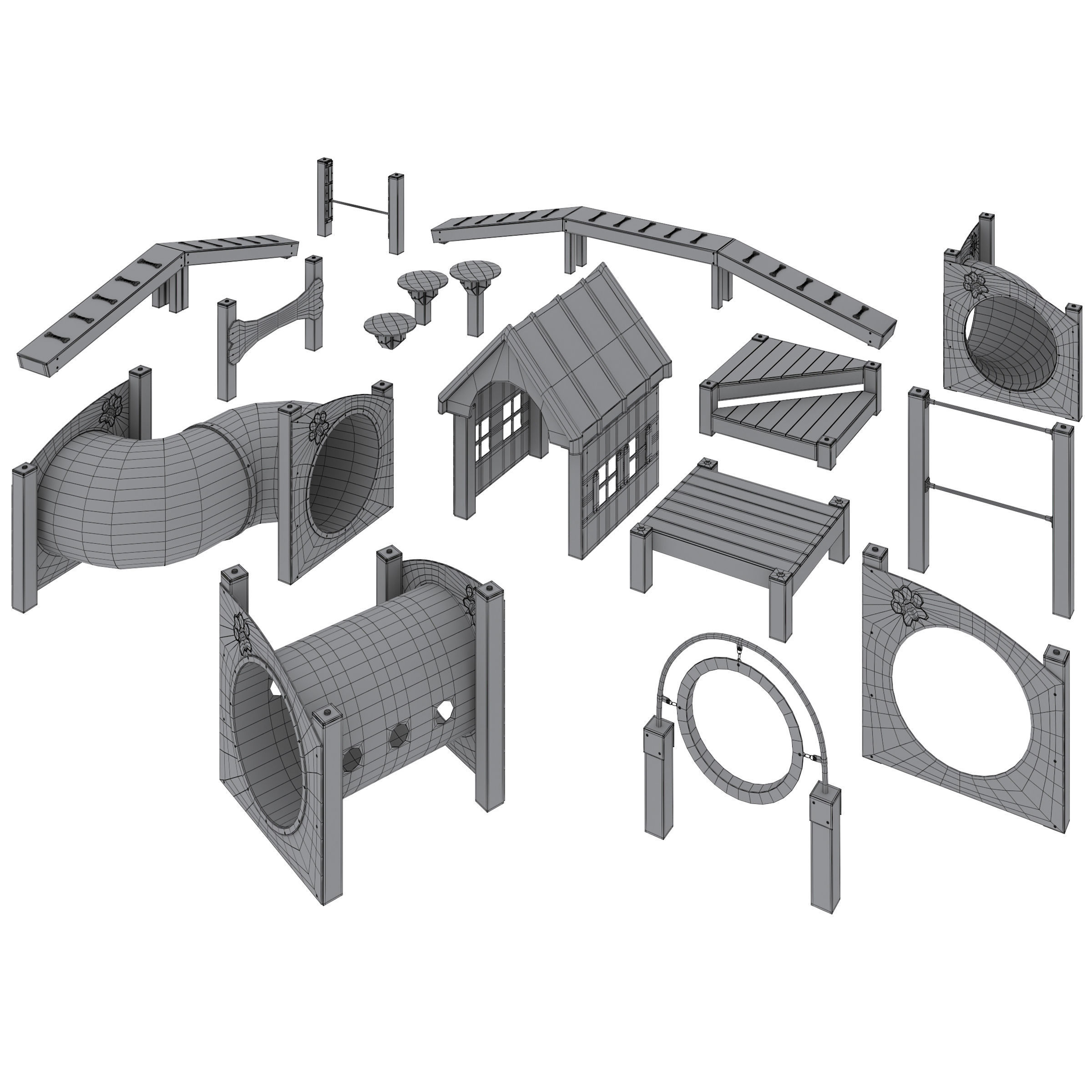 Dog park equipment and obstacles by Superior Amenities 3D model_5
