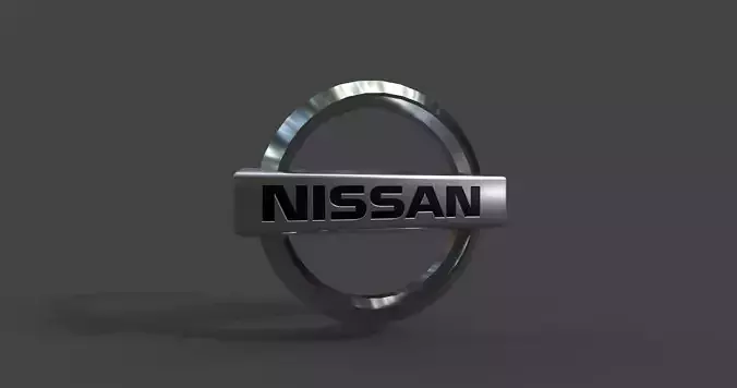Nissan low poly metallic logo Free low-poly 3D model