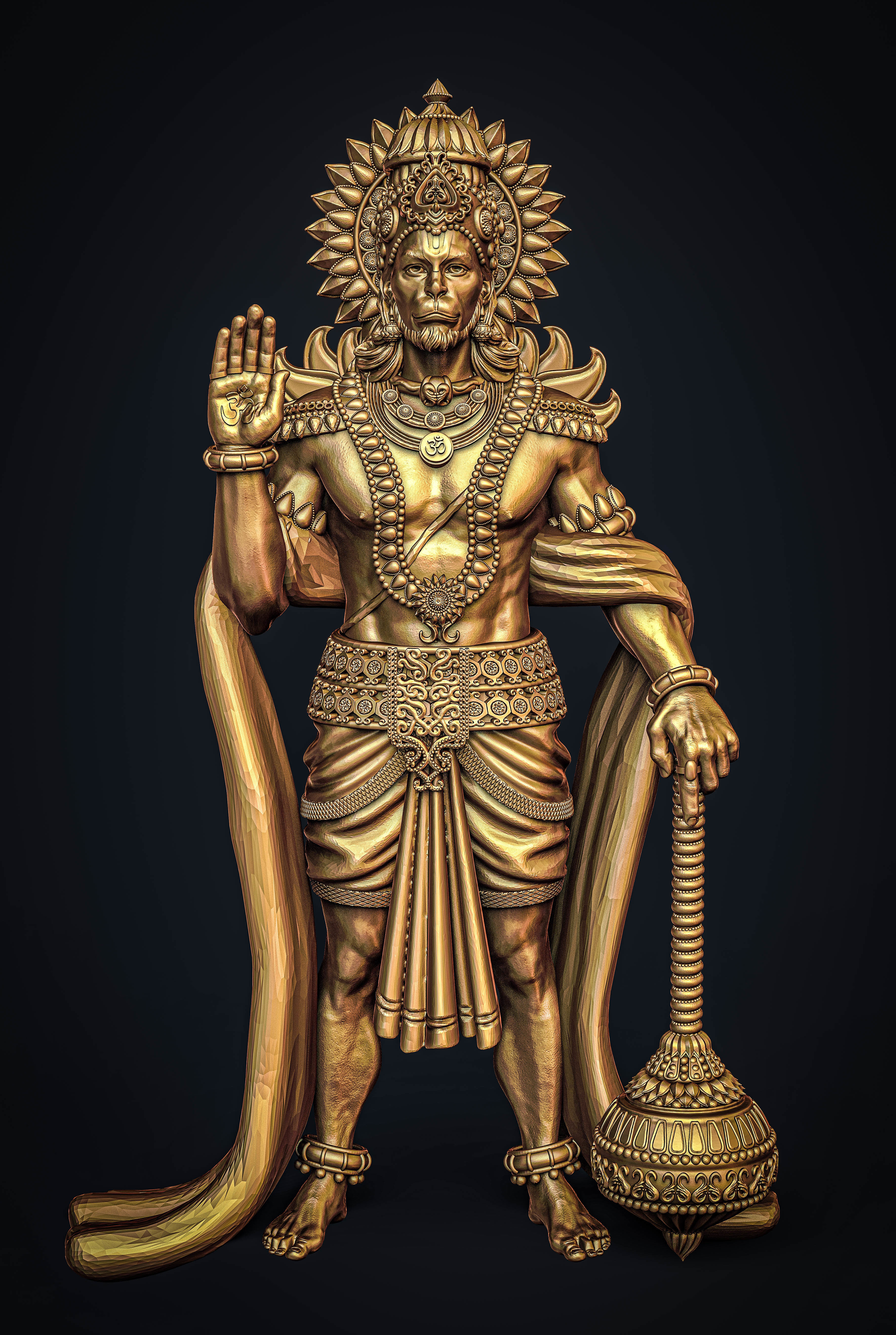 Hanuman Ji Idol 3D print model_1