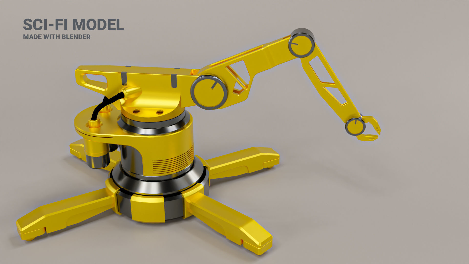 Sci-Fi Model 3D robotic arm 3D model_1