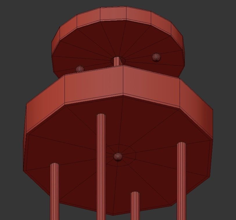 Taper light chandelier in brass with clear glass cylinders 3D model_3