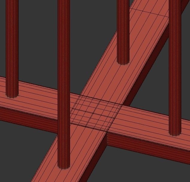 Taper light chandelier in brass with clear glass cylinders 3D model_2