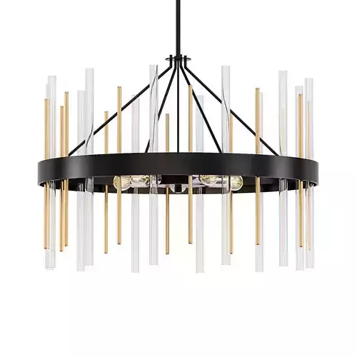Orrizo 6 modern chandelier with gold rods