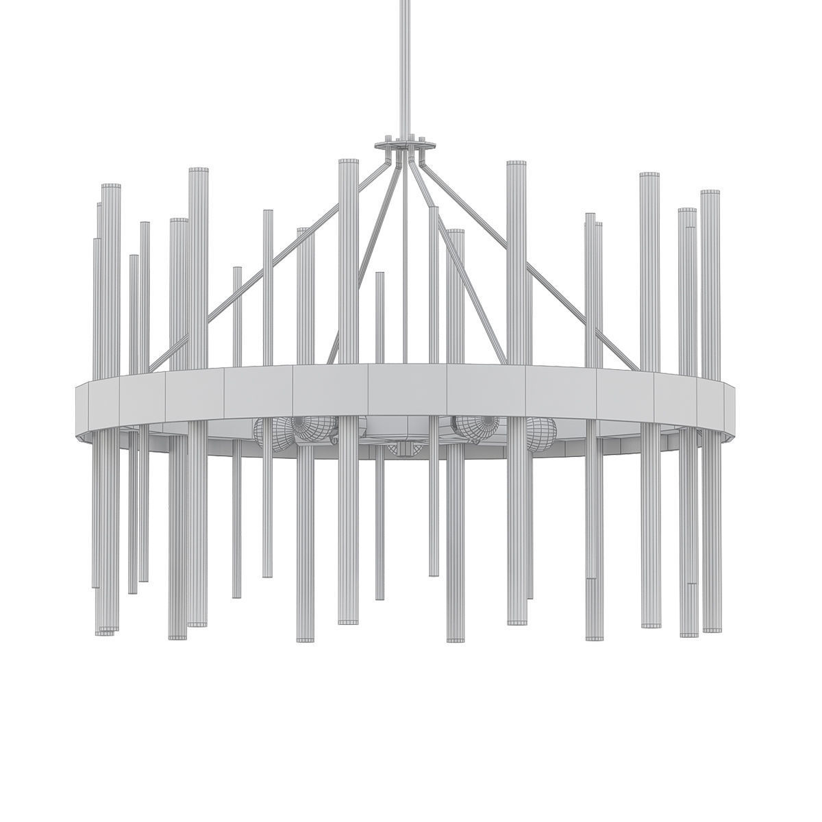 Orrizo 6 modern chandelier with gold rods 3D model_4