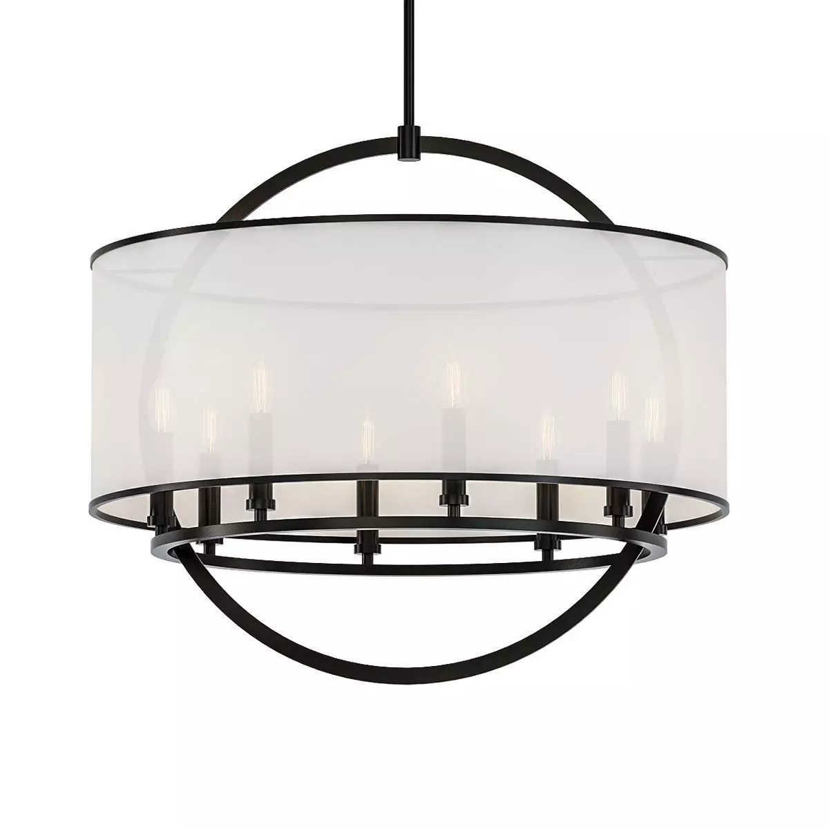 Harlan 8 round pendant light with shade 3D model_0