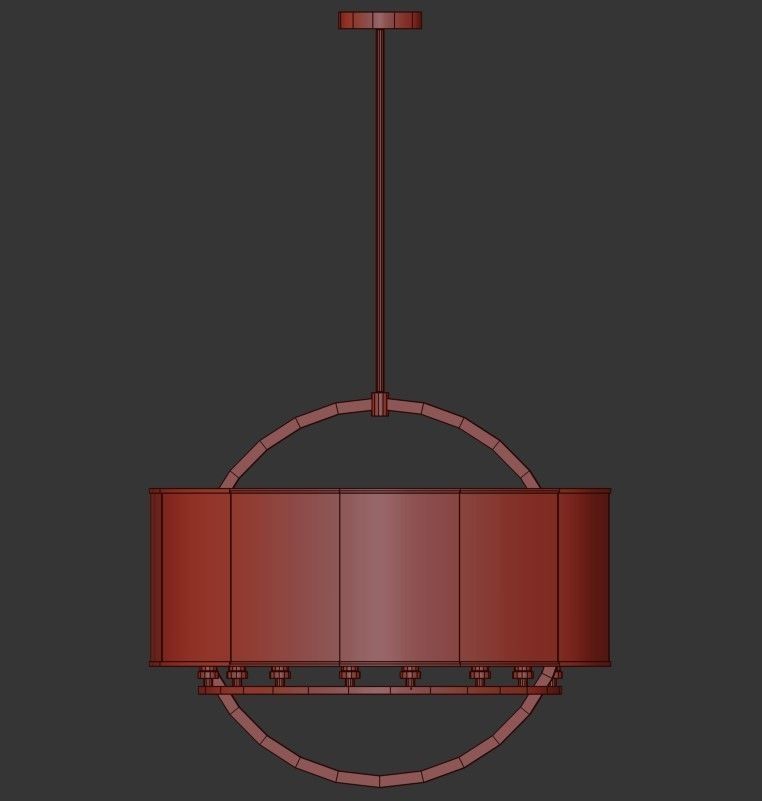 Harlan 8 round pendant light with shade 3D model_1