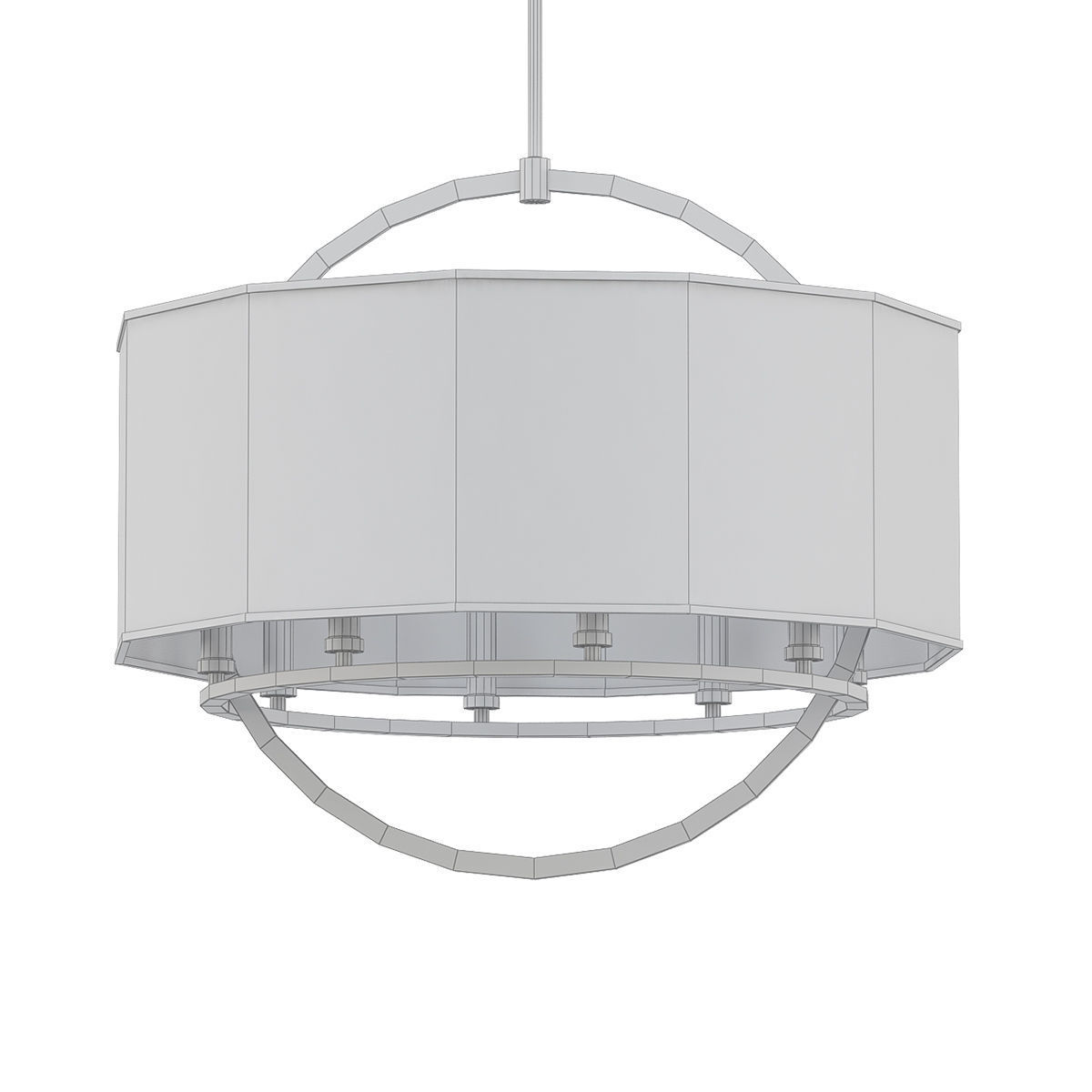 Harlan 8 round pendant light with shade 3D model_4