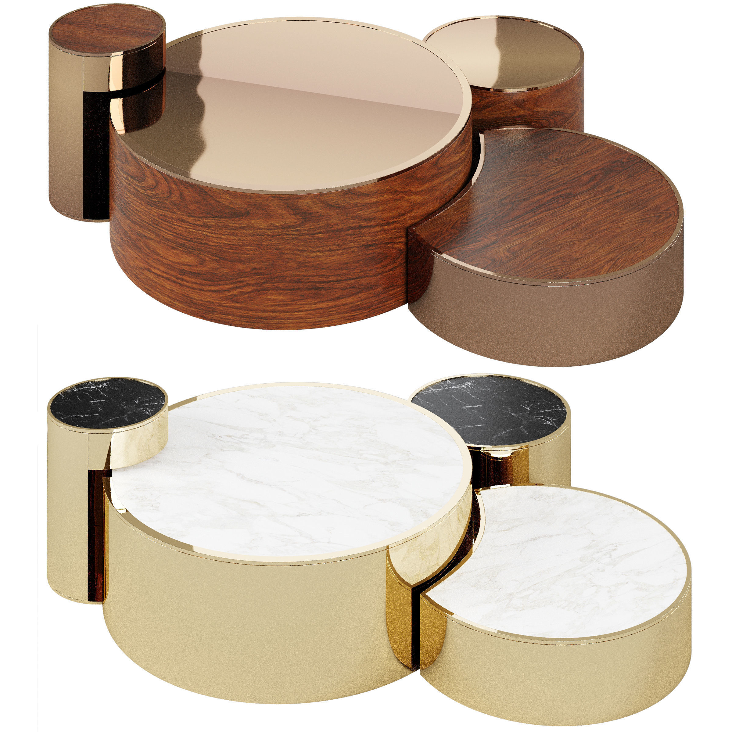 Fendi Casa Constellation Wood Coffee Table 3D model_2