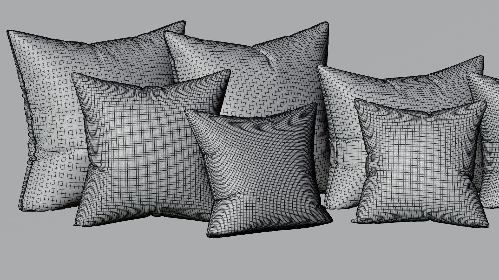 Pillow Collection two squares 3D model_8