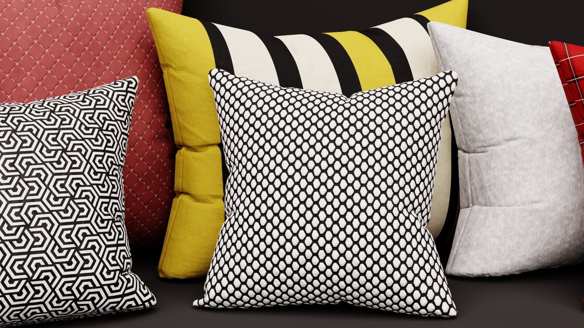 Pillow Collection two squares 3D model_4