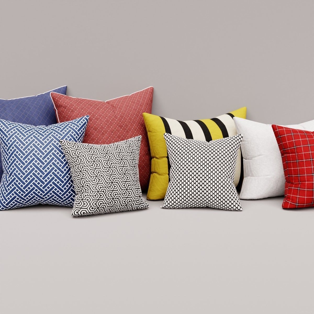 Pillow Collection two squares 3D model_1