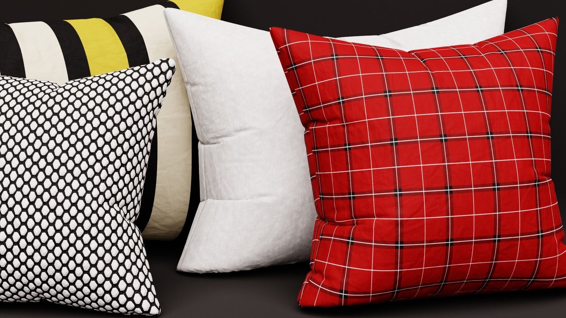 Pillow Collection two squares 3D model_5