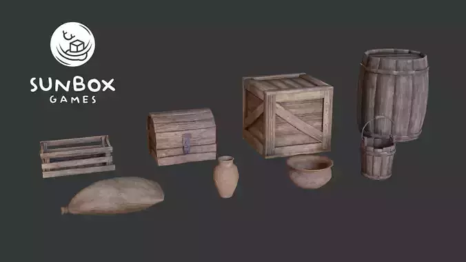 Storage Items - Crates Chest Bucket Sack Vase Pot Barrell