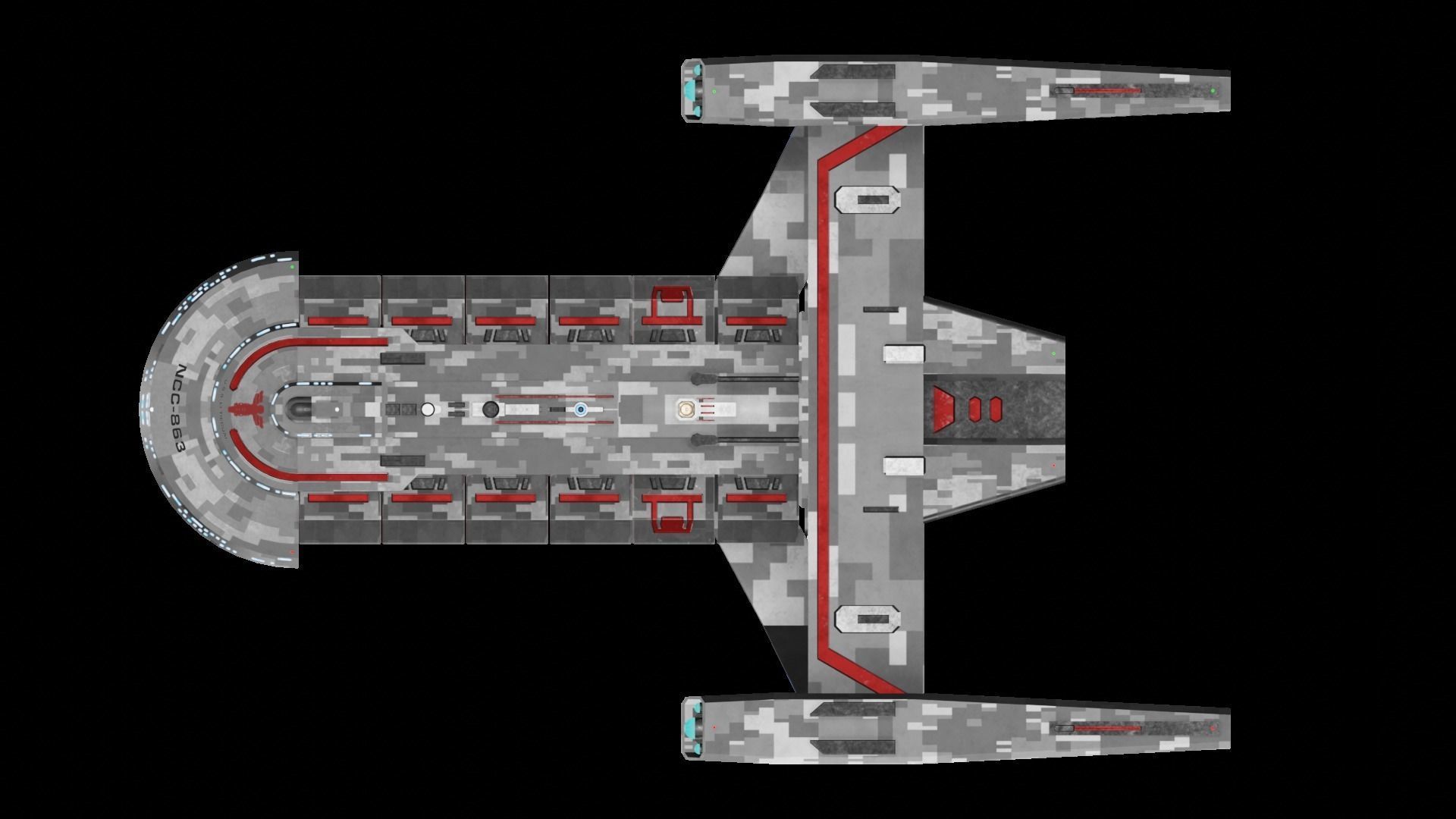 Star Trek Hiawatha-Class Starship Low-poly 3D model_5