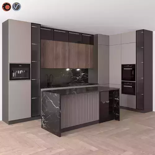 Kitchen Modern 16 - Corner Kitchen 3D model Kitchen Modern 16 - Corner Kitchen 3D model