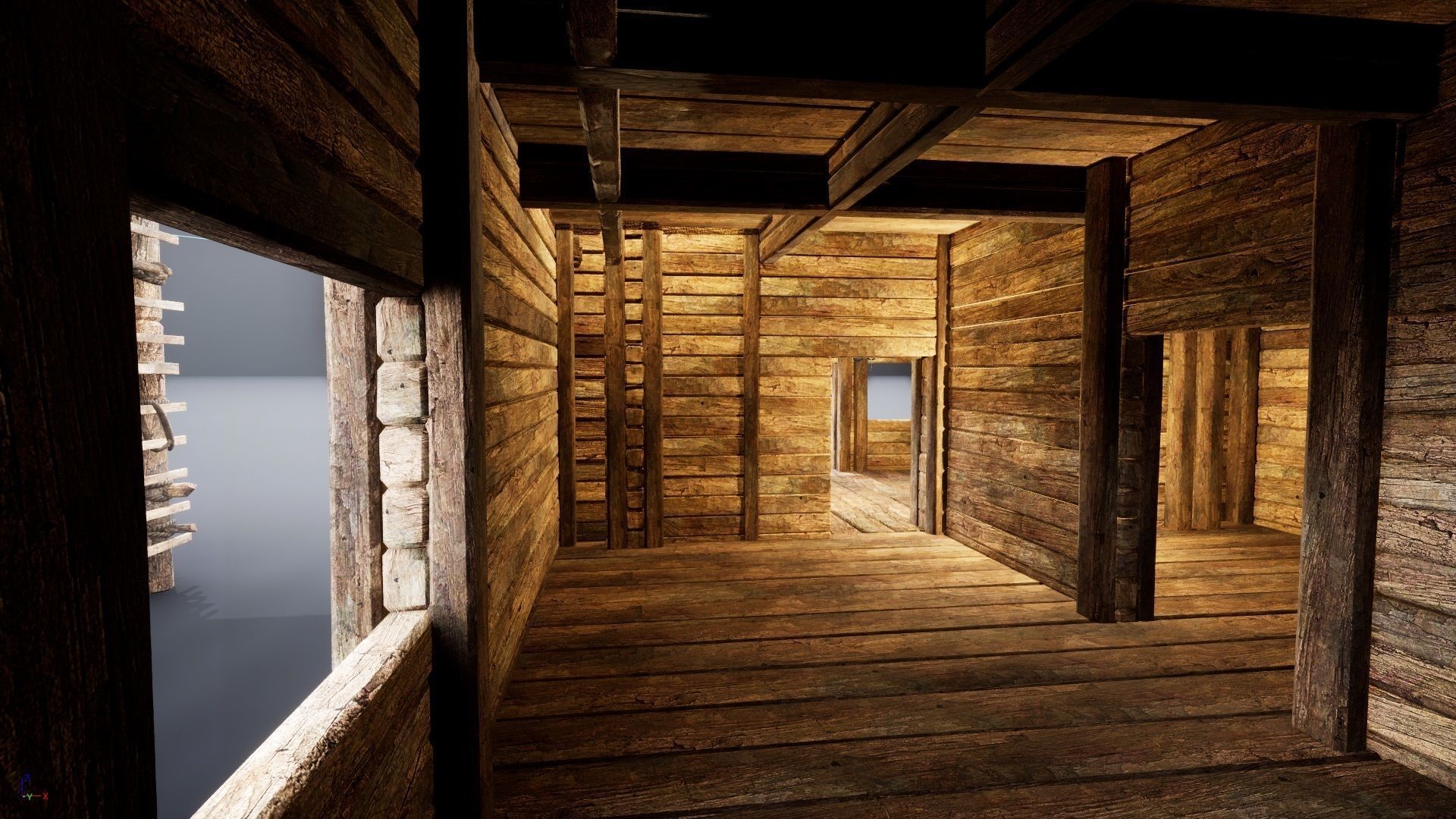 ENTERABLE MEDIEVAL SLAVIC HOUSE COTTAGE CABIN HUT VILLAGE PACK Low-poly 3D model_15