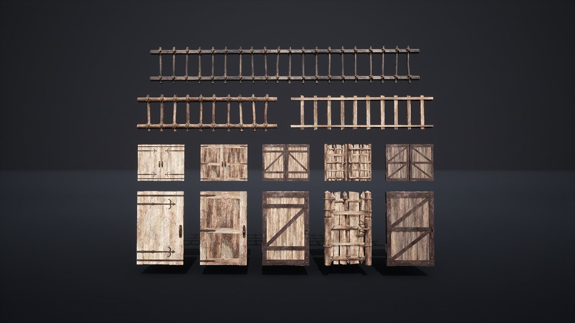 ENTERABLE MEDIEVAL SLAVIC HOUSE COTTAGE CABIN HUT VILLAGE PACK Low-poly 3D model_20