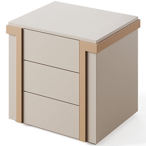 Bedside table AVENUE 3 drawers by Luxence Luxury Living 3D model 3