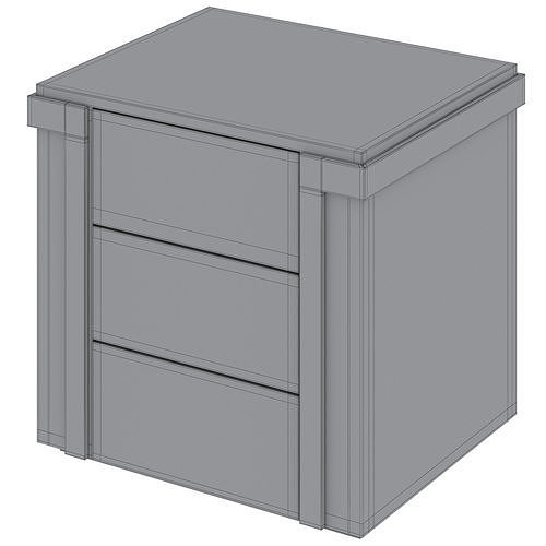 Bedside table AVENUE 3 drawers by Luxence Luxury Living 3D model 5