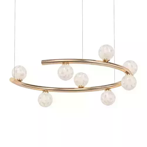 IMERENSE gold chandelier with balls hanging from it