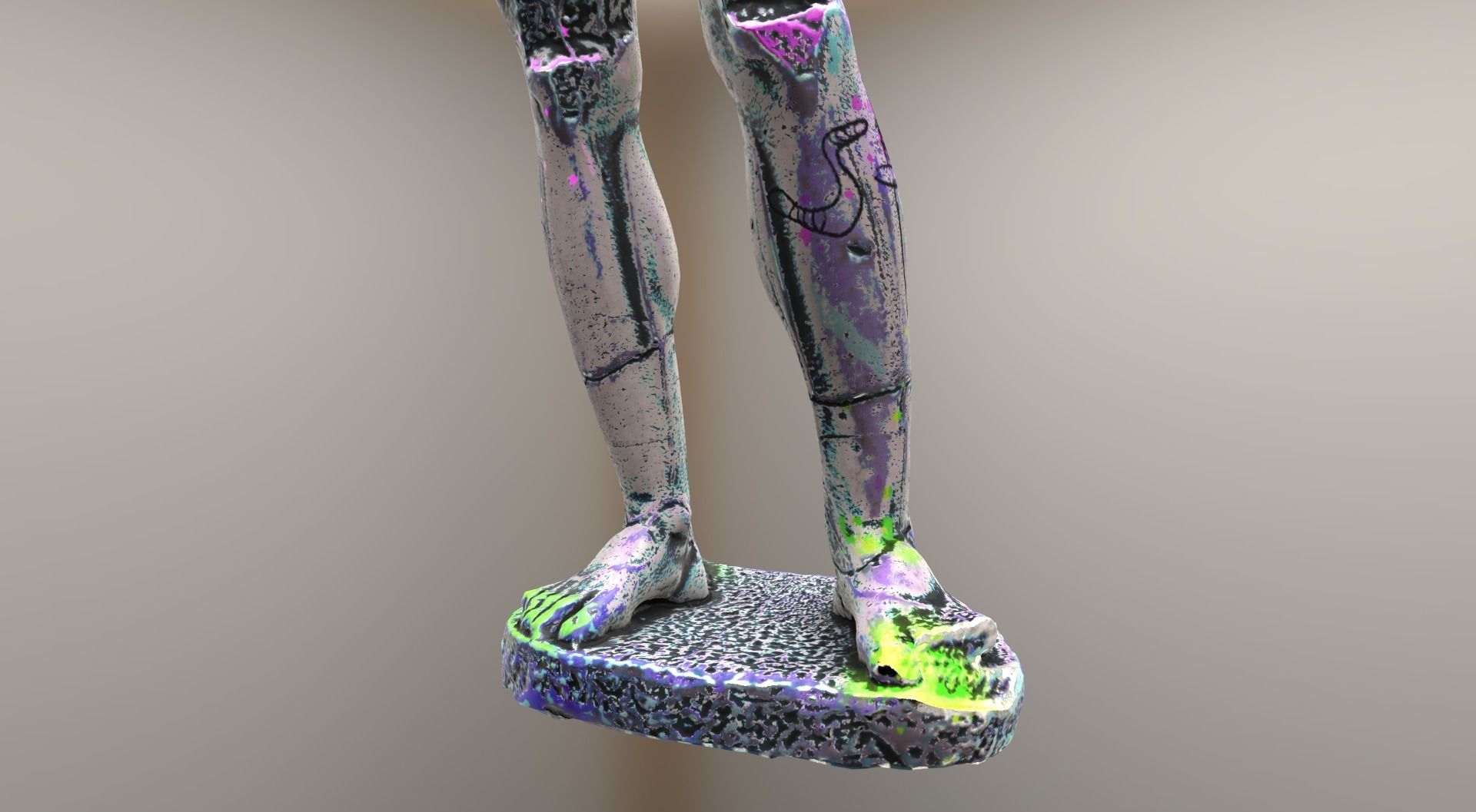Vandalised Ancient Statue 3D model_7