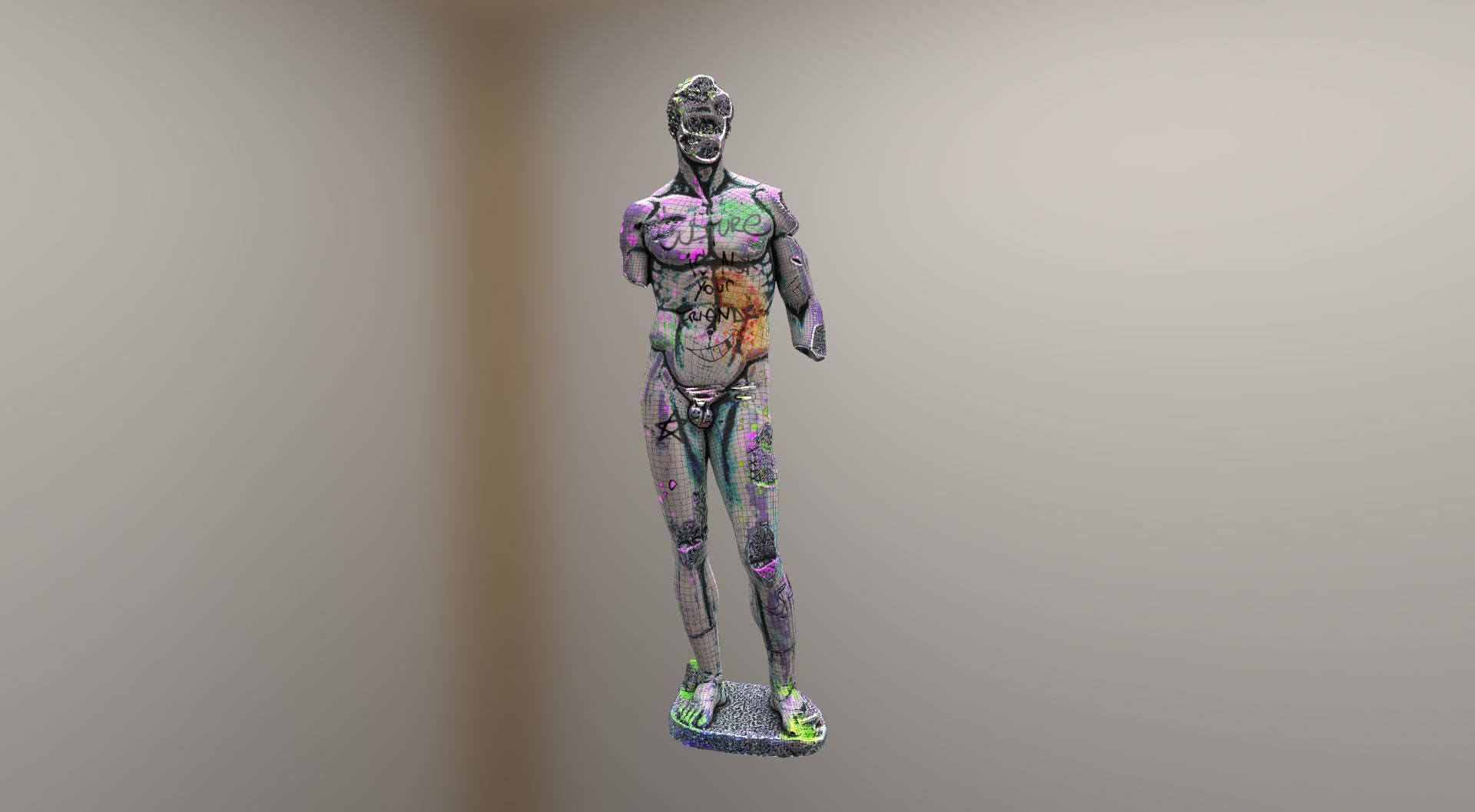 Vandalised Ancient Statue 3D model_1