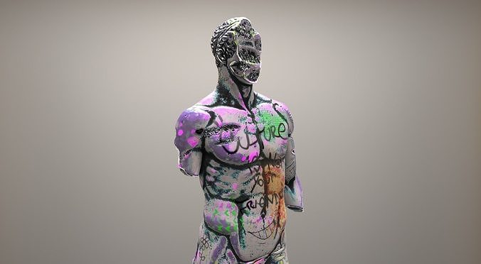 Vandalised Ancient Statue 3D model