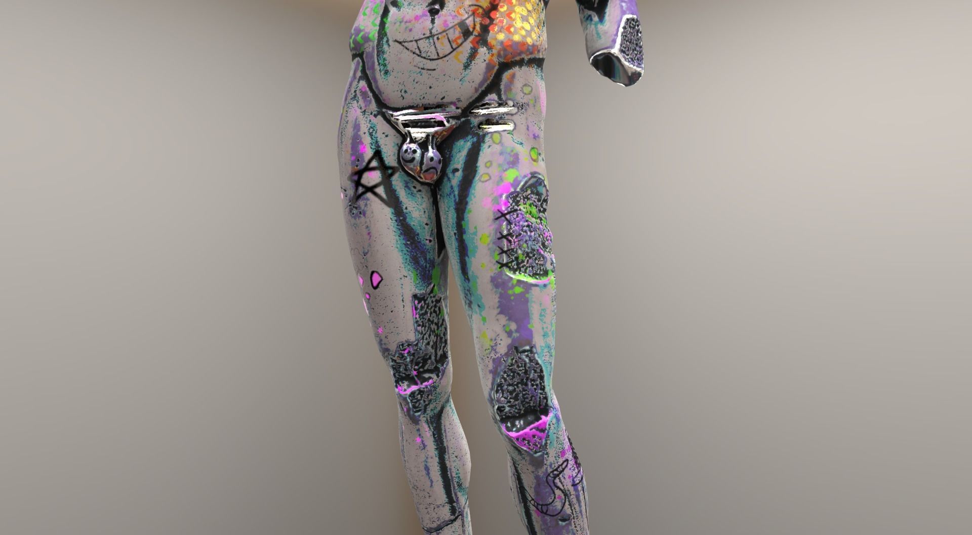 Vandalised Ancient Statue 3D model_6