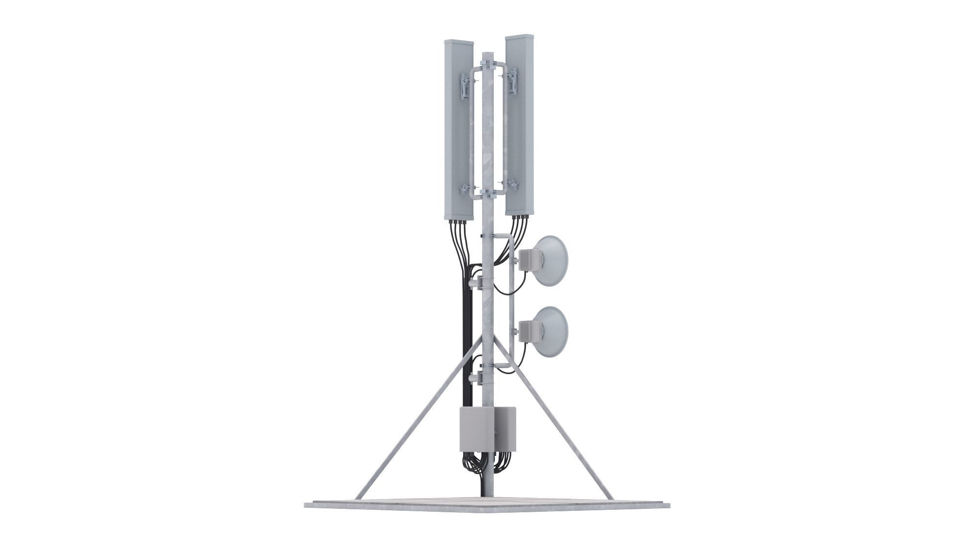 Rooftop Cell Phone Tower 1 3D model_2