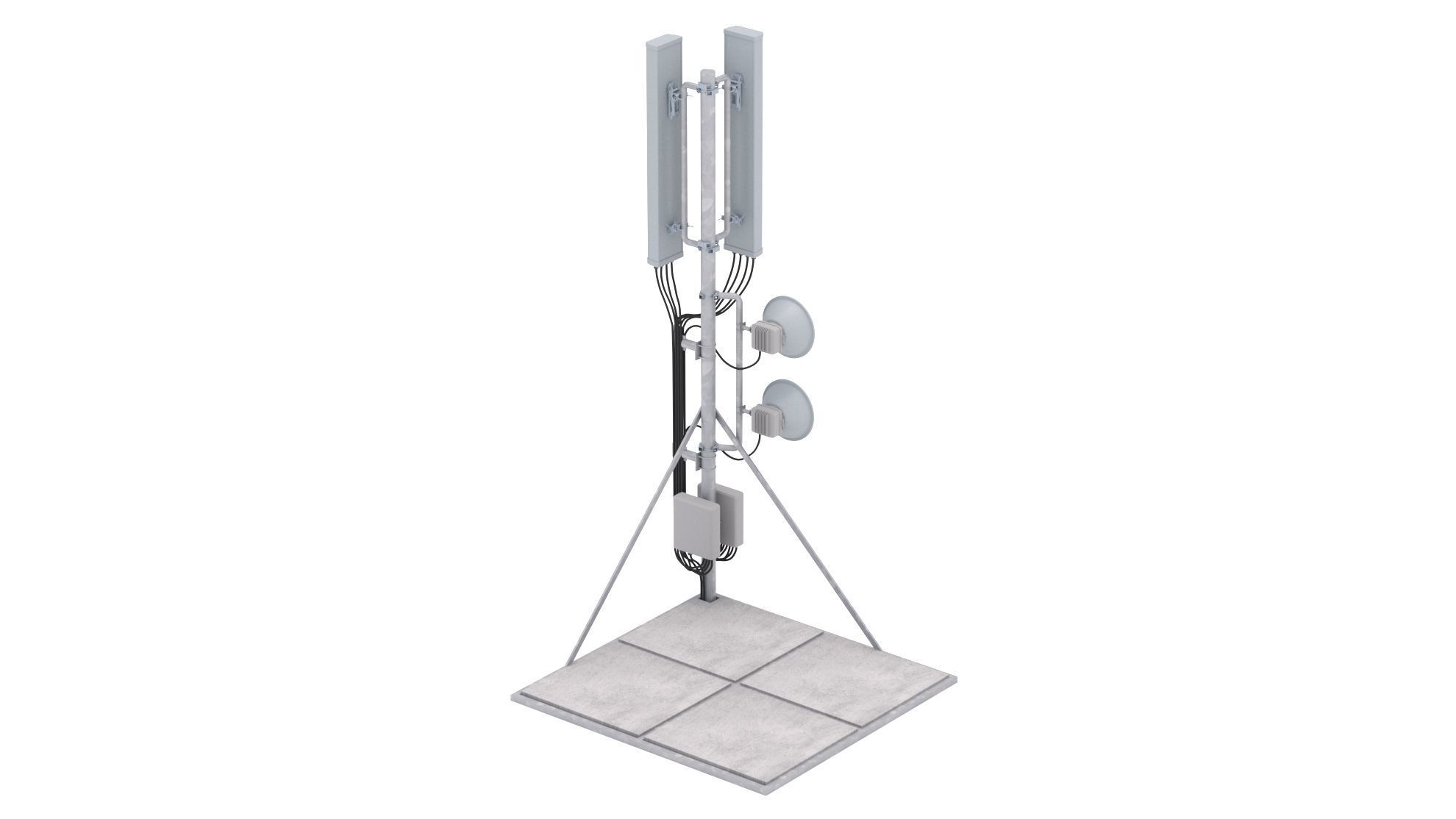 Rooftop Cell Phone Tower 1 3D model_1