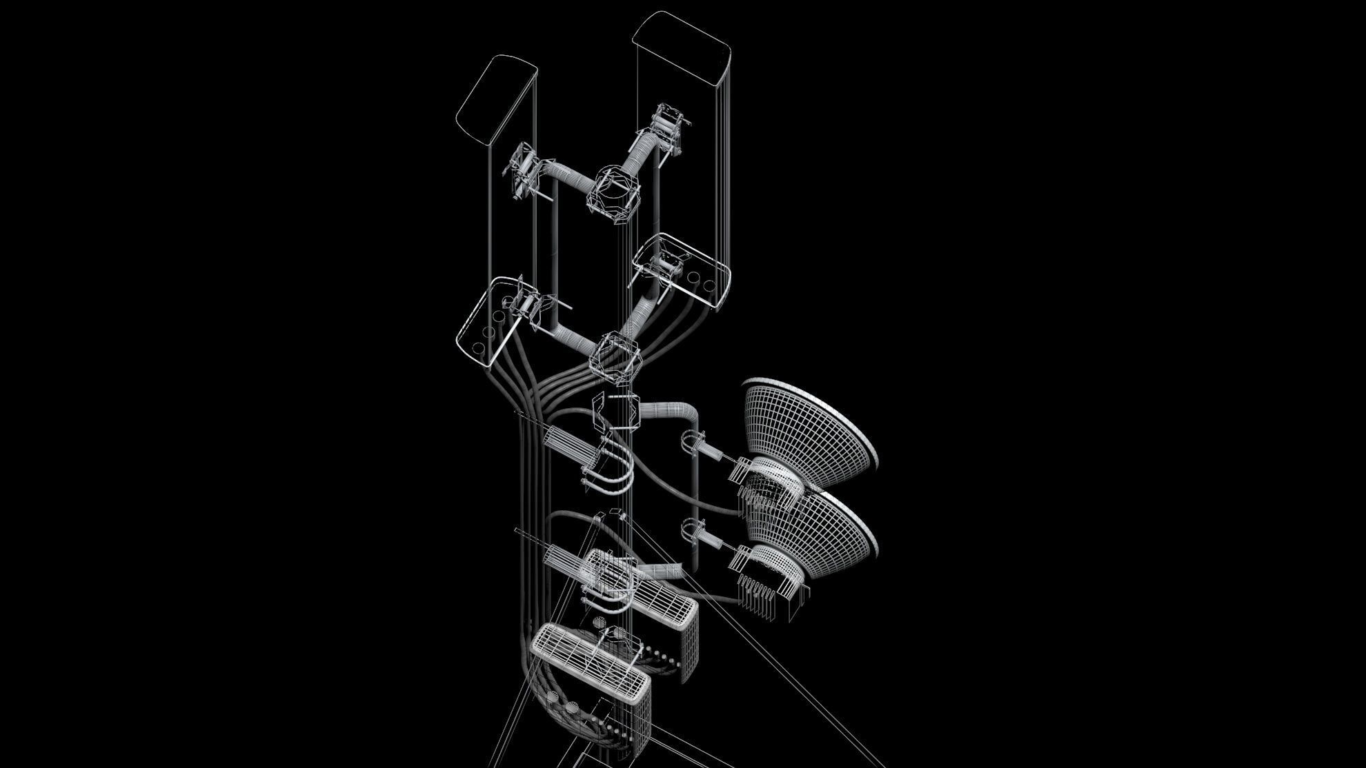 Rooftop Cell Phone Tower 1 3D model_7