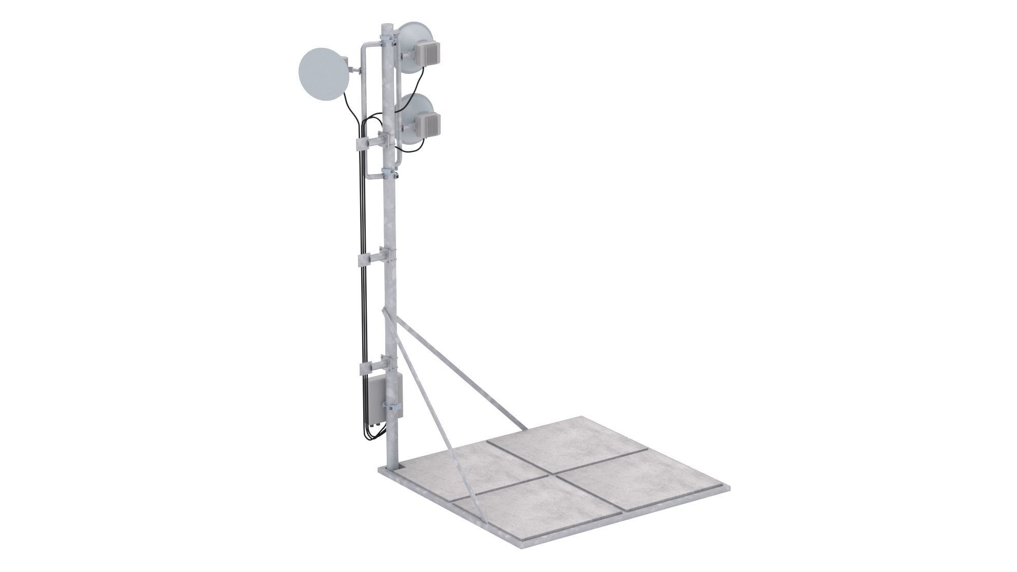 Rooftop Cell Phone Tower 2 3D model_1