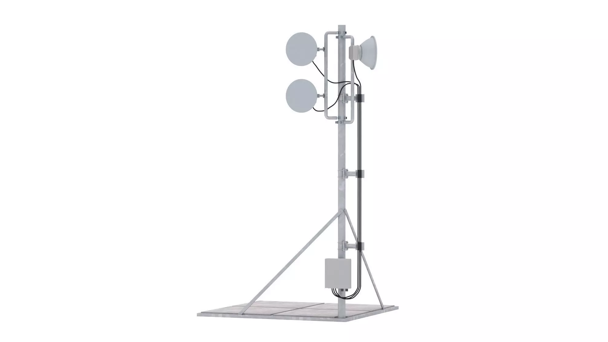 Rooftop Cell Phone Tower 2 3D model_0