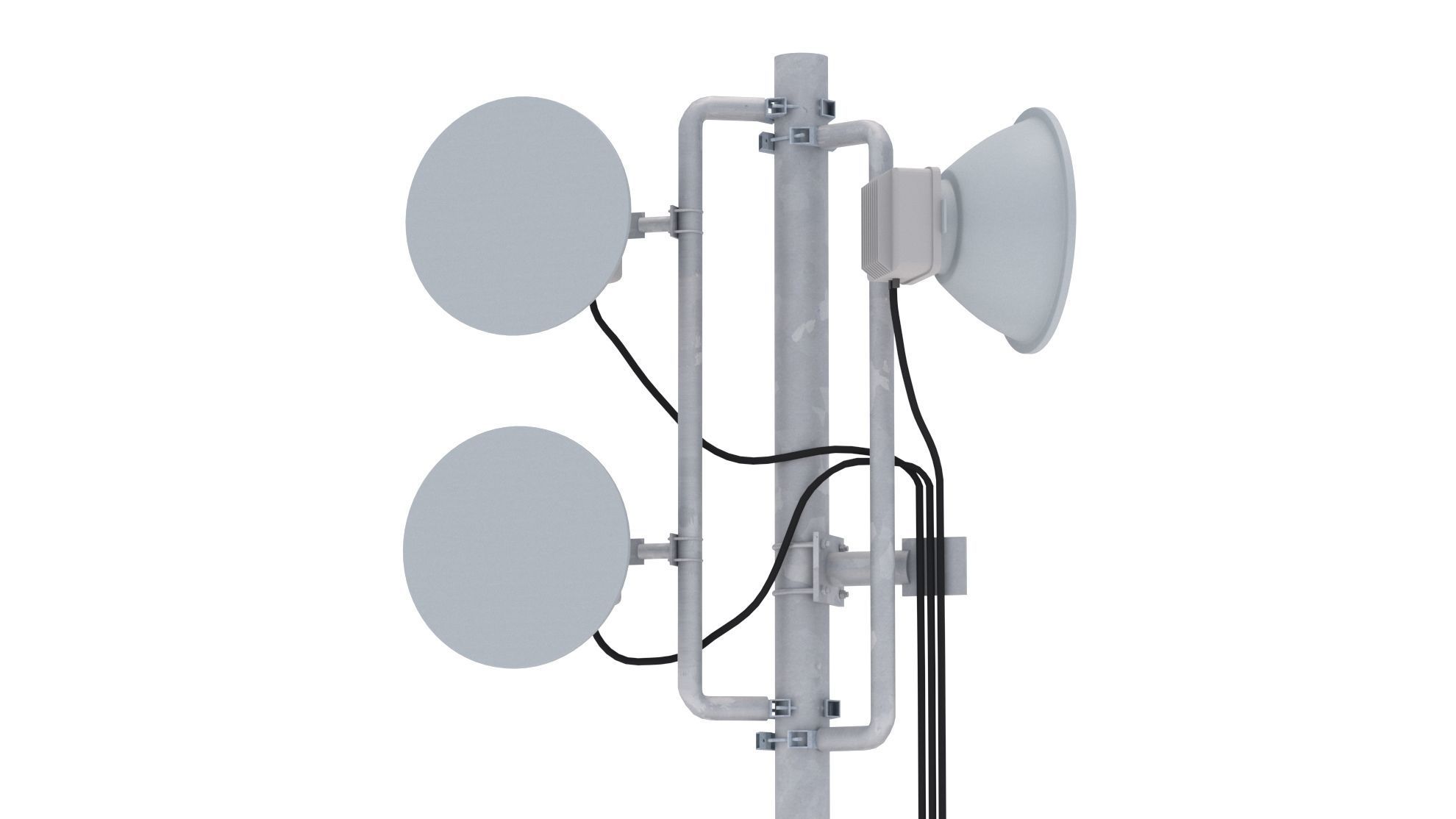 Rooftop Cell Phone Tower 2 3D model_2