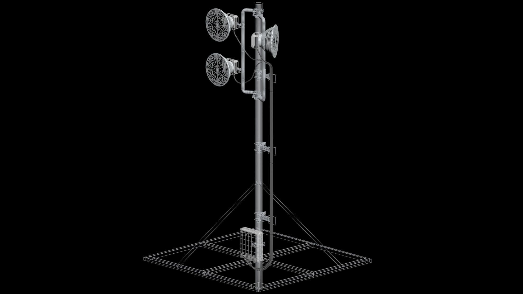 Rooftop Cell Phone Tower 2 3D model_7