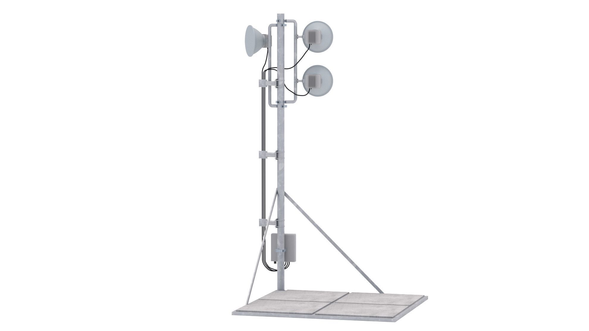 Rooftop Cell Phone Tower 2 3D model_4