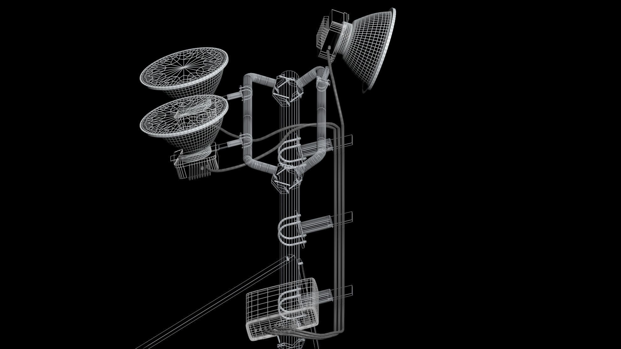 Rooftop Cell Phone Tower 2 3D model_10