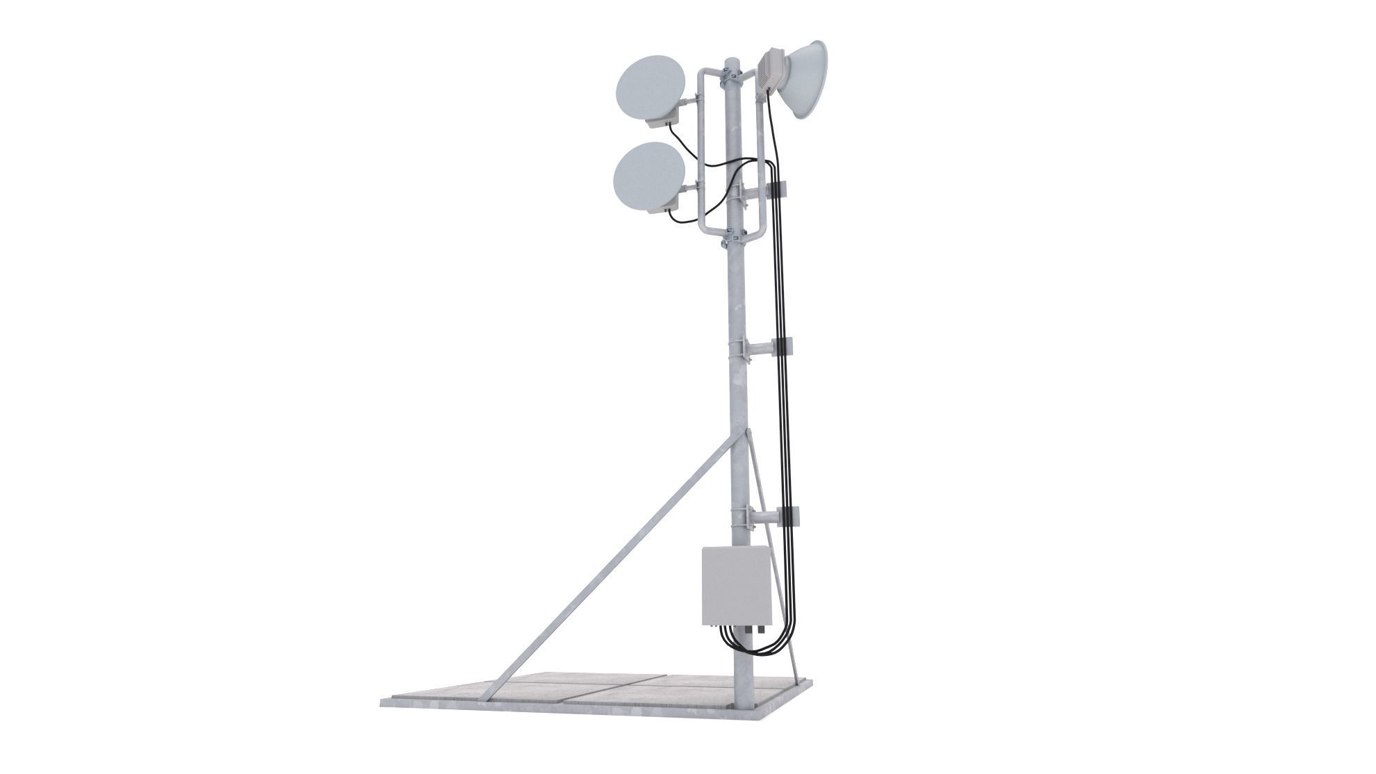 Rooftop Cell Phone Tower 2 3D model_6