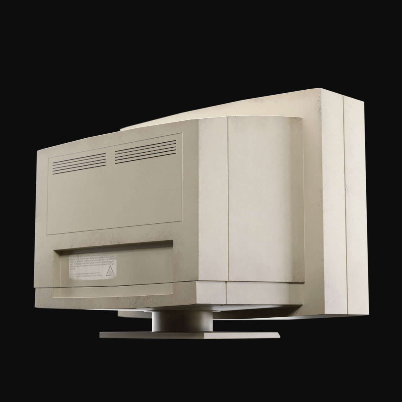 Vintage Monitor 80s Low-poly 3D model_4