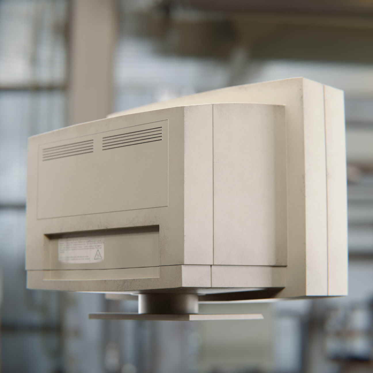 Vintage Monitor 80s Low-poly 3D model_1