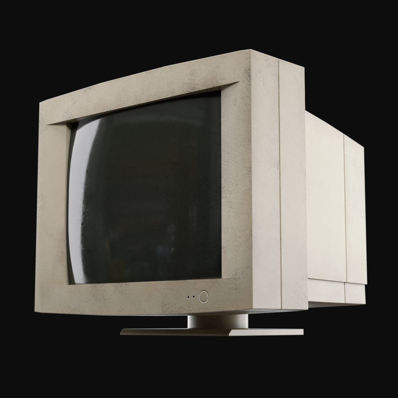 Vintage Monitor 80s Low-poly 3D model_2