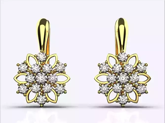 Earrings in gold with diamonds