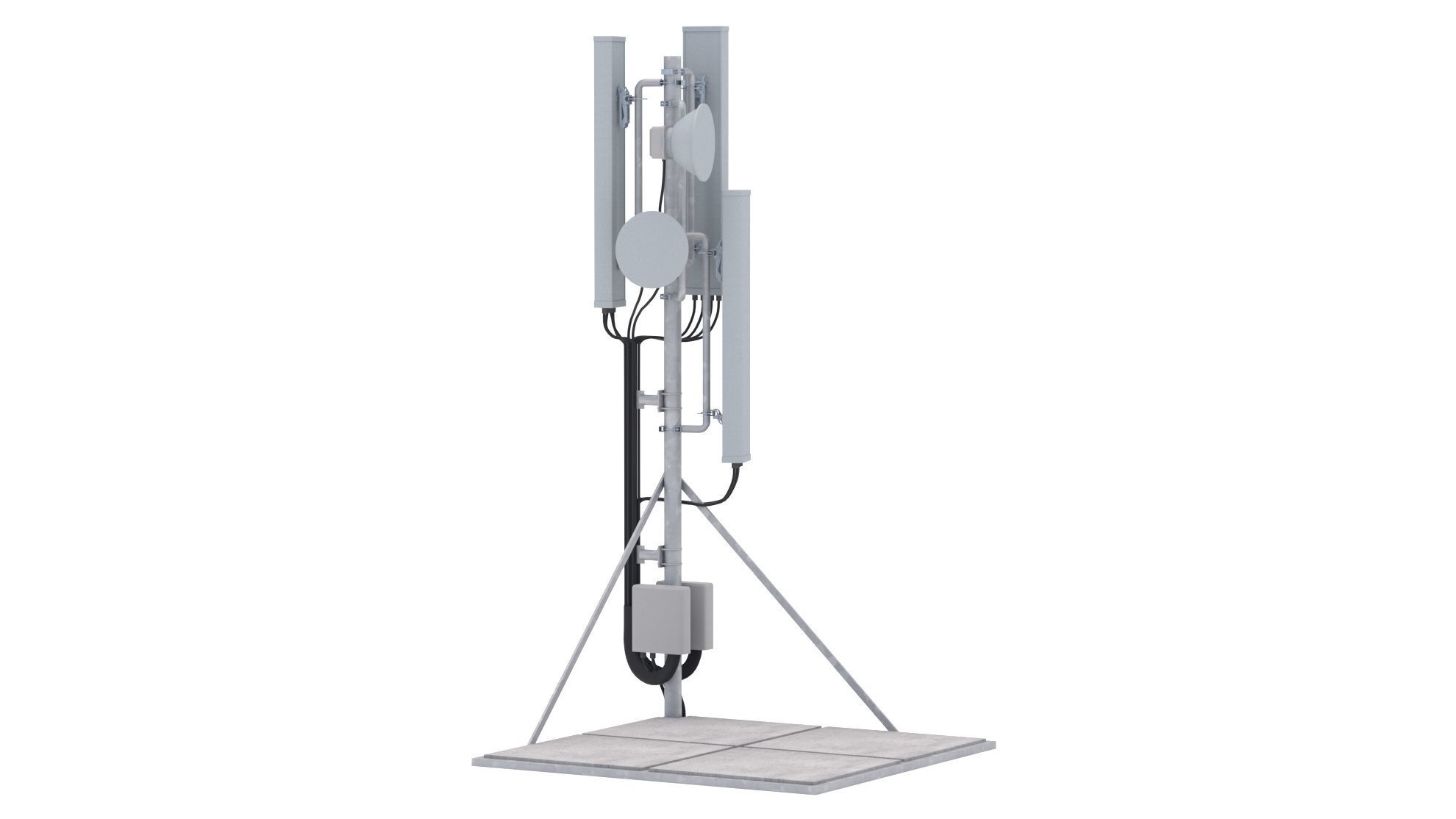 Rooftop Cell Phone Tower 3 3D model_2