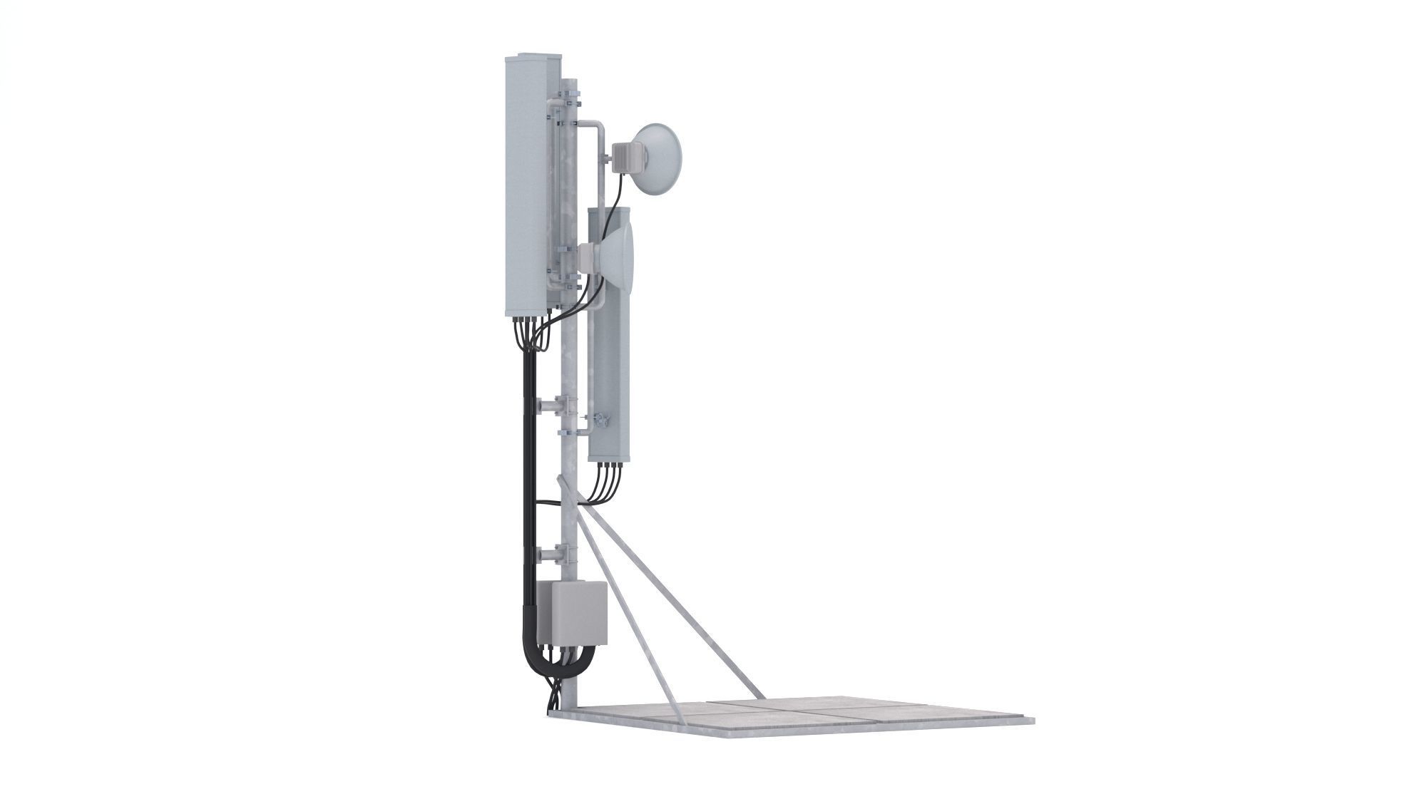 Rooftop Cell Phone Tower 3 3D model_1